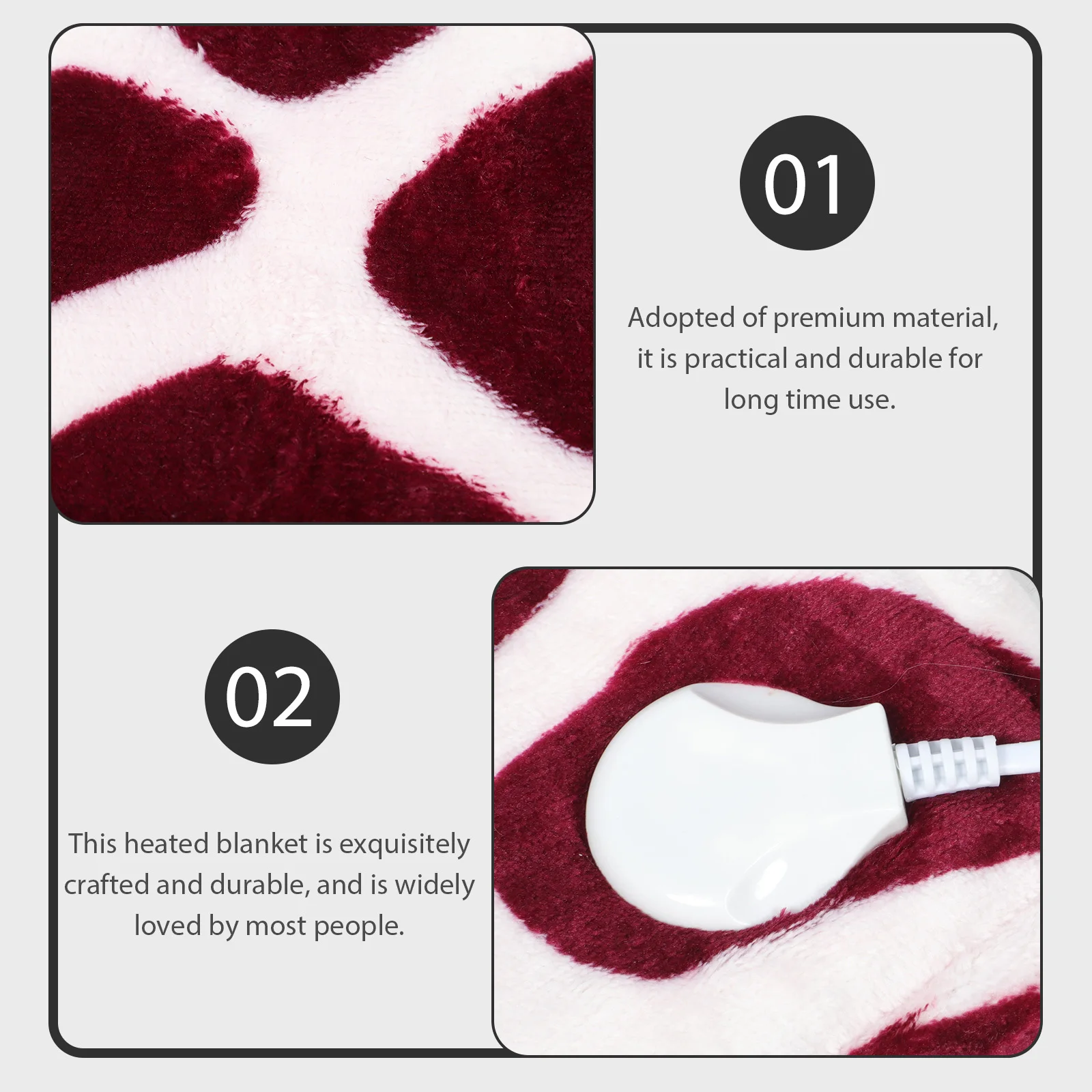 

9 Gears 30-50°C Adjustable Heated Blanket Electric Throw Portable Warm Flannel Lap Blanket Sofa Bed Heating Mat Us Plug