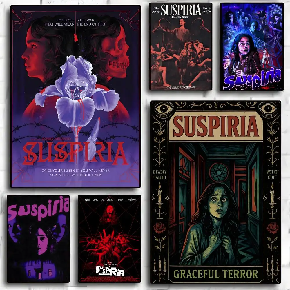 Suspiria Movie Gothic Horror Poster Self-adhesive Advanced Aesthetic Printing Paper Wall Art for Living Room Home Decor