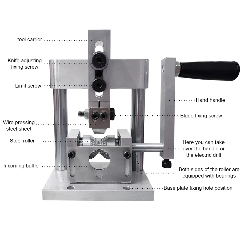 

Electric Wire Puller Peeling EDM Machine Automatic Hand Crank Manual Scrap Peeling Copper Cable Stripper DIY Recycling Tool