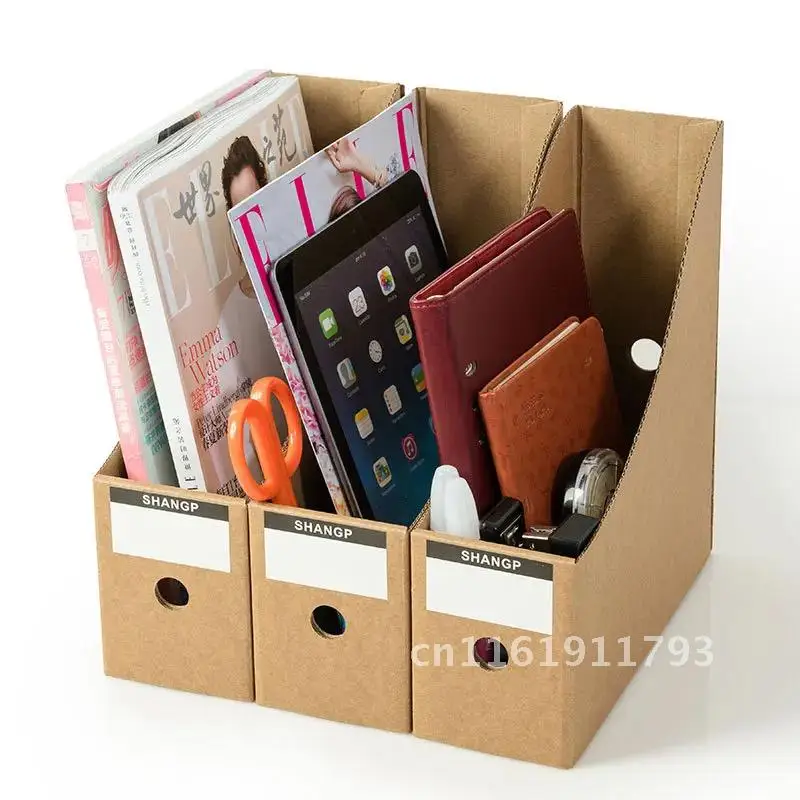 

Document storage box desktop paper document office desk folder sorting book stand rack magazine holder file box.