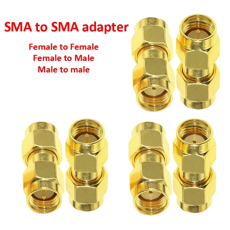 1pcs Connector Adapter RP SMA Male Plug to SMA Male Plug RF Coaxial Converter Straight