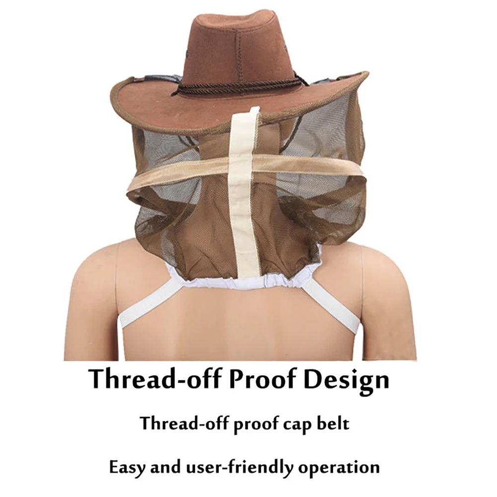 Anti Bee Beekeeping Hat Professional Mosquito Bug Insect Outdoor Protector Bee Resistance Net Mesh Head Face Cap Cowboy Cap