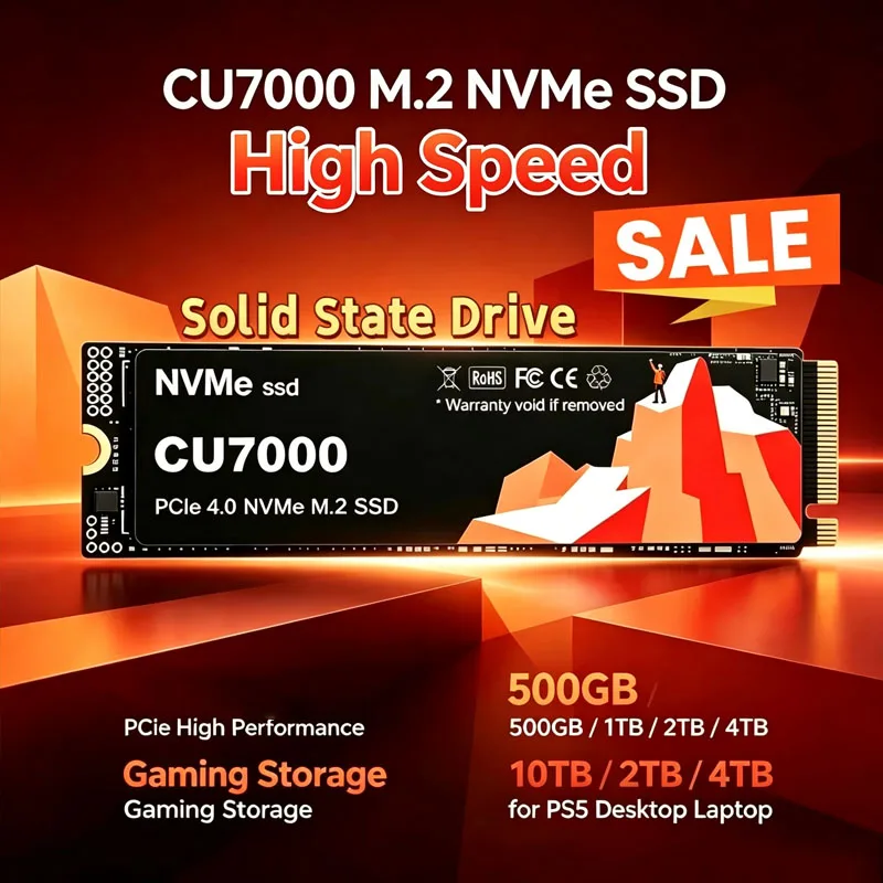 2026 CU7000 SSD 500GB 1TB 2TB 4TB M.2 2280 SSD NVMe M2 PCIe 4.0 Internal Solid State Drive Hard Disk for Laptop Computer