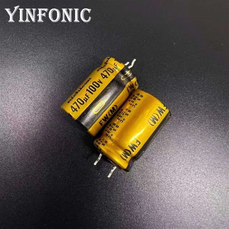 2 قطعة/10 قطعة 470 فائق التوهج 100V470uF NICHICON FW سلسلة 16x25 مللي متر HiFi لتقوم بها بنفسك عالية الجودة الصوت مُكثَّف كهربائيًا