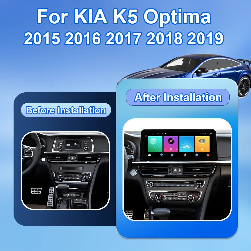 12.3'' Android 16 Carplay Car Radio For KIA K5 Optima 2015 2016 2017 2018 2019 Auto Stereo Car Screen Multimedia Player BT GPS