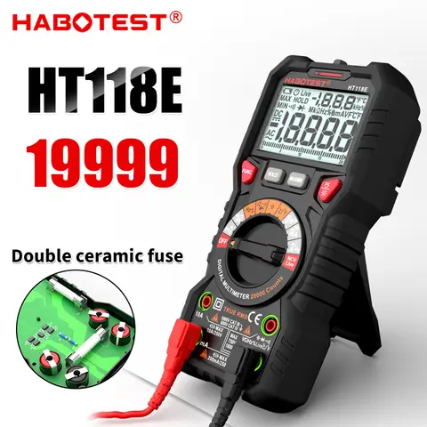 HABOTEST Digital Multimeter HT118E Ture RMS 1000V AC/DC 6000 Counts Voltmeter Auto Range NCV Hz Diode ohm Tester Multimetro