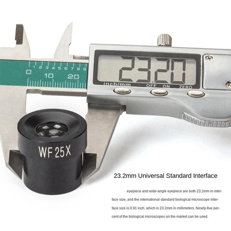 WF25X Microscope Eyepiece 12Mm Wide Field Of View For 23.2Mm Mount Port Biological Microscope