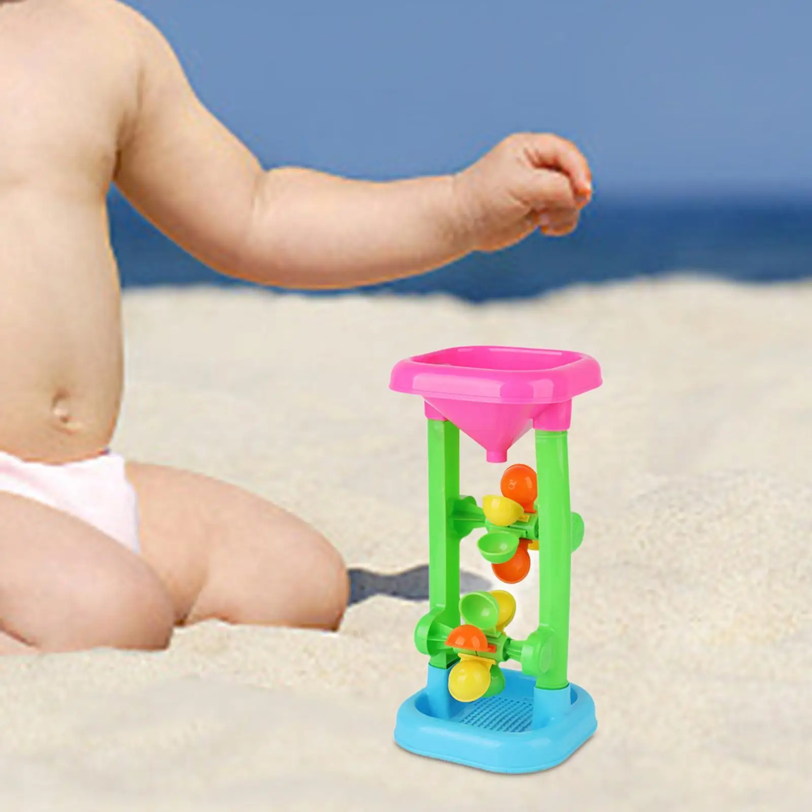 Areia e água brinquedo roda para crianças, brinquedos sandbox praia ao ar livre, ampulheta areia