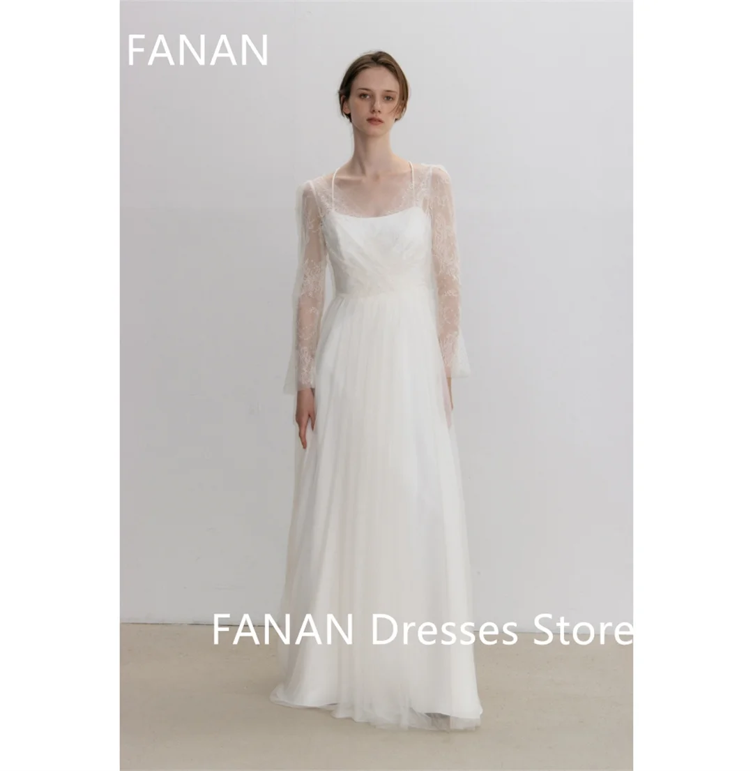 Fanan-decote V vestido de casamento do Marfim, Custom Made, Ruched vestidos de noiva, vestido do Marfim, 2 peças de cetim, Ruched, Plus Size, Coreia