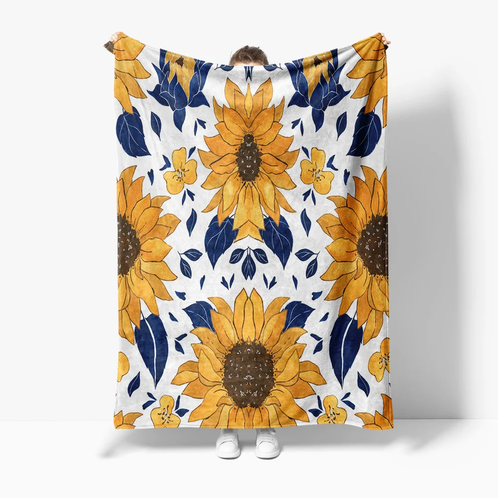 

Одеяло с цветочным принтом, мягкое флисовое одеяло для дивана-кровати, декоративное покрывало для женщин и детей, подарок