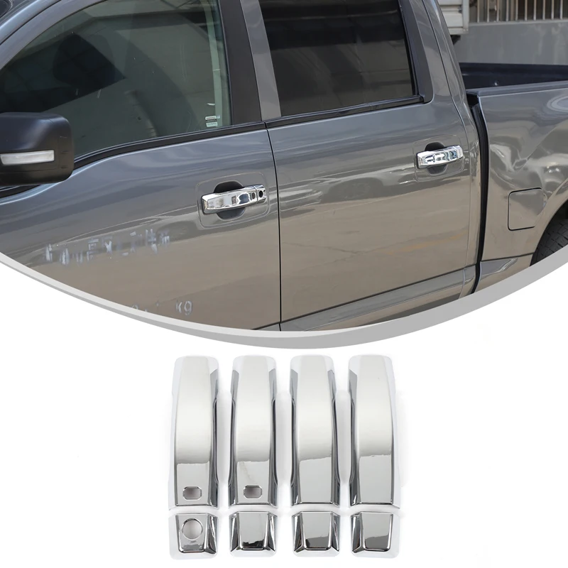 

For Nissan Titan 2016-2023 Exterior Handle Cover Car Exterior Door Handle Protective Cover ABS Carbon Fiber Pattern 8pcs