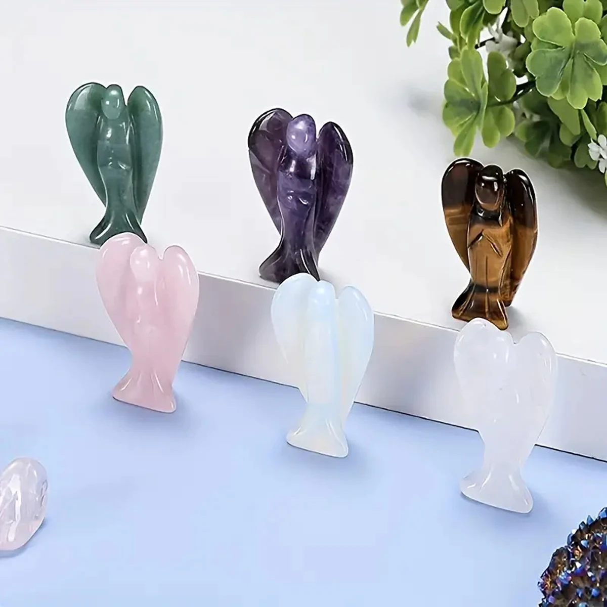 1 Zoll Mini-Kristallschnitzerei, Engel, Kristall, Geschenk, Heimdekoration, Mineralexemplar, blanker Stein, Heilstein – Detail 7