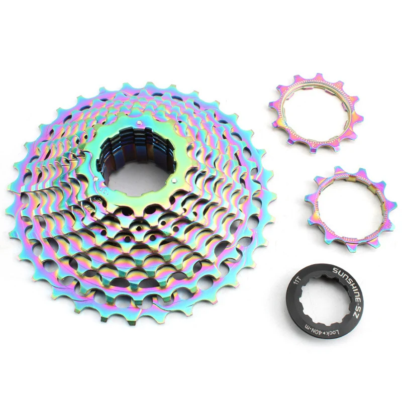 SUNSHINE 220g Ultralight SLR Colorful Road Bike Cassette 11S 12S Freewheel 28T 32T 34T 36T  Cycling Sprocket K7 Gravel HG