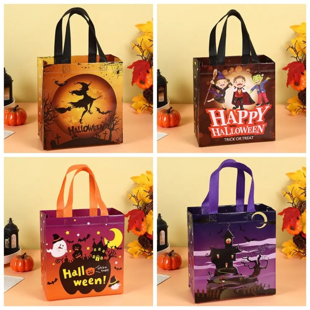 Witch Halloween Non-woven Bag Handbag Shopping Bag Halloween Tote Bag Pumpkin Candy Bag Halloween Gift Bag Trick or Treat