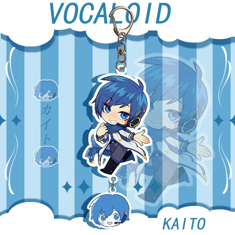 Anime Baru Hatsune Miku Kaito Rin Len Luka MEIKO Kawaii Versi Q Angka Gantungan Kunci Akrilik Liontin Model Mainan Hadiah Boneka