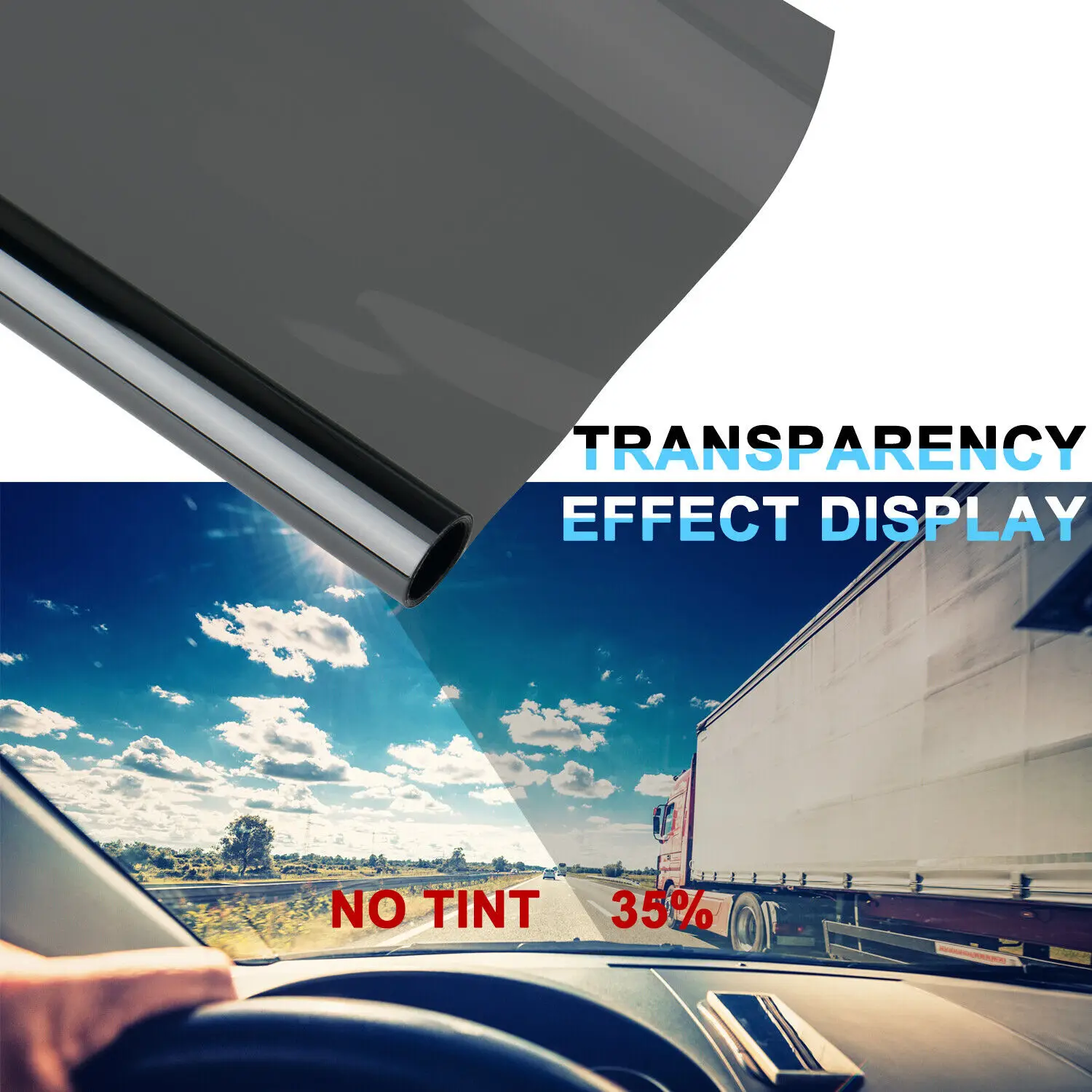 Universal 300*50cm Uncut PET Roll Window Tint Film 35% VLT 20" X 10ft Feet Car Home Office Glass Black