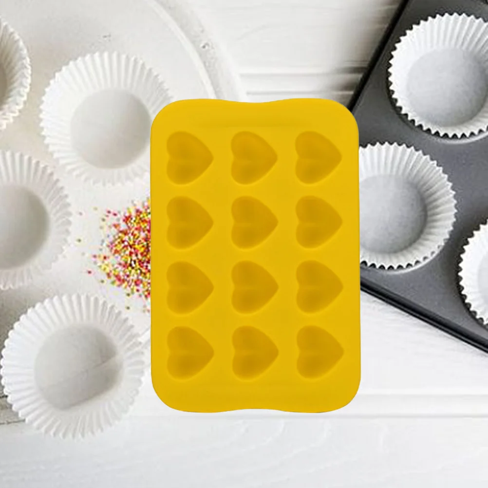 

Silicone Cube Tray 12 Cavities Heart Shape Mold For Ice Chocolate Jelly Food Grade Non Toxic Easy Release Bpa Free