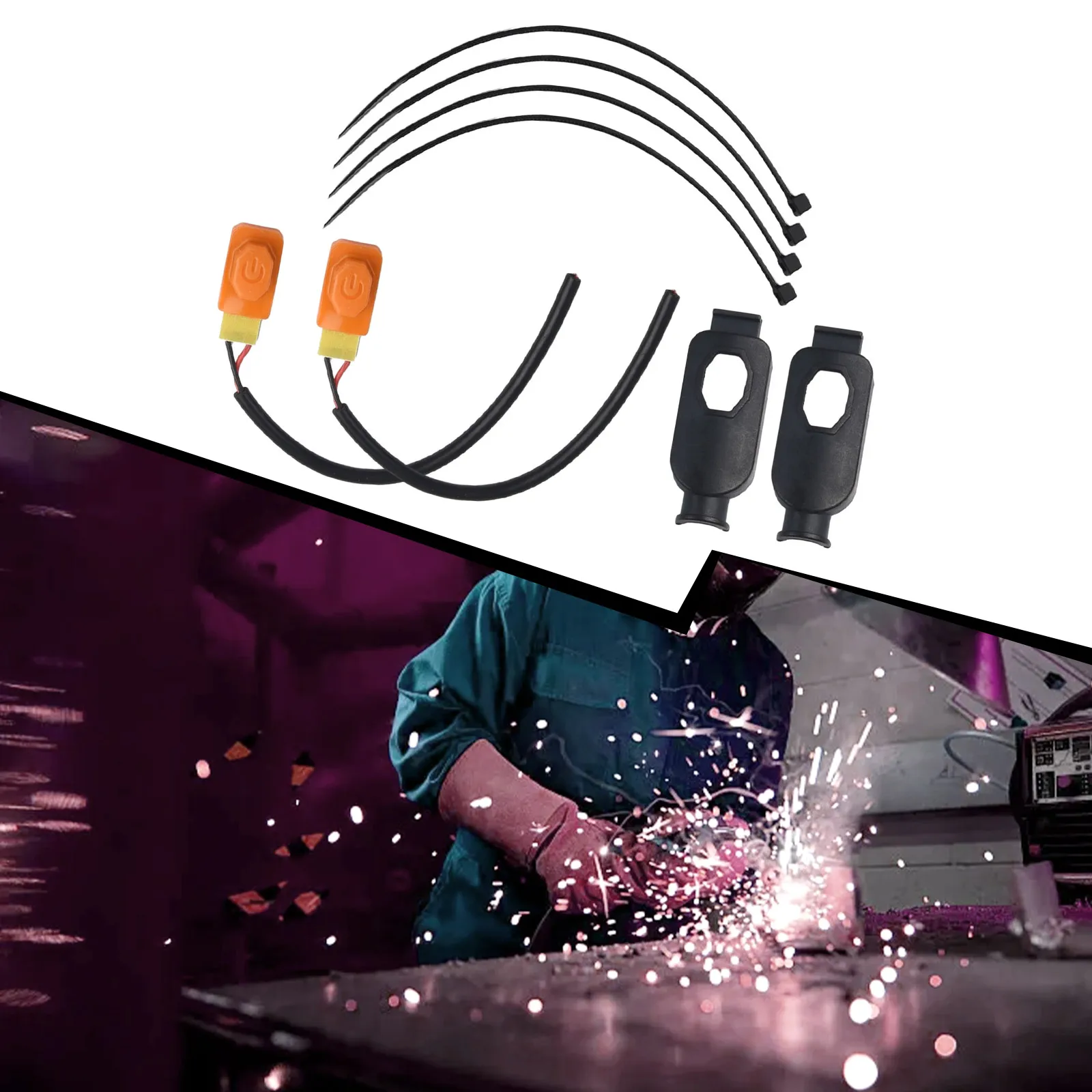 Electric Torch Trigger Switch Set 2pcs for TIG Welding Torch Works with WP9 WP17 WP18 WP20 WP26 QQ150 Torch Models
