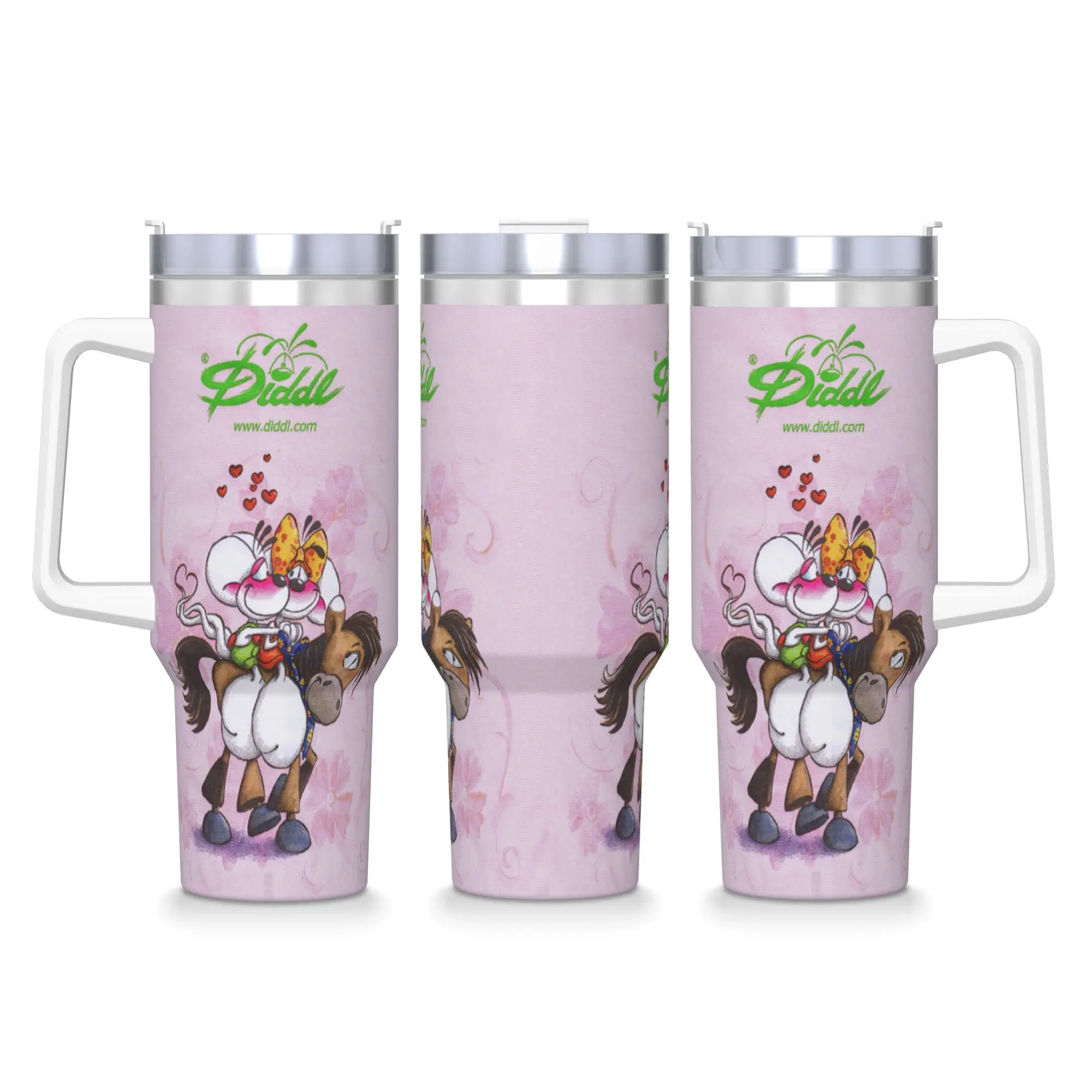 Image of Diddl und Diddlina Edelstahl-Becher für Reisen, Autobecher, große Kapazität, Thermobecher, Wärmeerhaltungsflasche