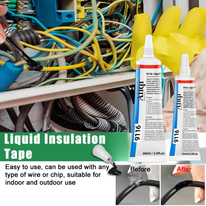 15/60ml Liquid Electrical Tape Waterproof Insulation Paste Sealant Home Use Insulation Adhesives Fix Line Glue for Wires Cables