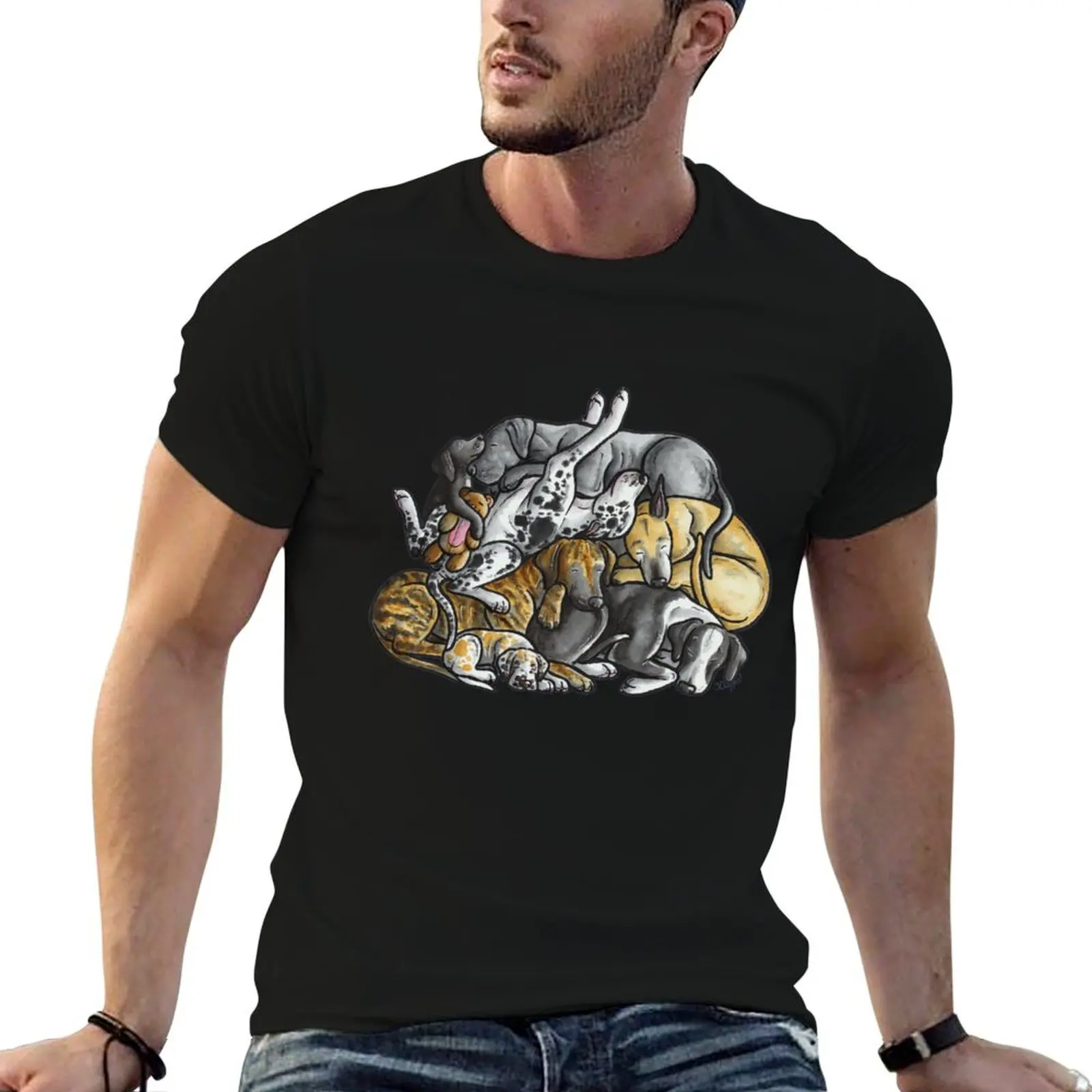 

funny t pile summer Great shirts man Danes graphic T-Shirt for of shirt t man Sleeping