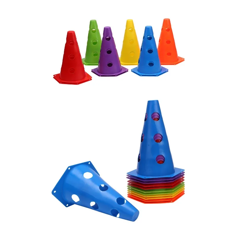 Football Sign Cone 23cm Soccer Training Obstacles Wear-resistant Logo Bucket Soccer Footwork Practicing Barrier Marker Roadblock