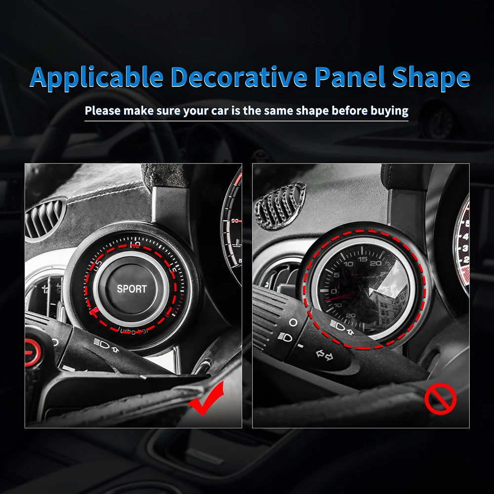 Real Dry Hard Carbon Fiber Sticker For Abarth 595 695 595C 695C 2012-2020 2021 2022 2023 2024 LHD Boost Gauge Cover Trim