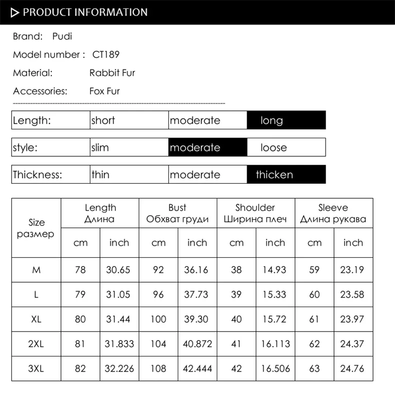 Aorice Giacca da donna in vera pelle di coniglio con pelliccia Giacca da trincea invernale con colletto in volpe nuova di zecca CT189