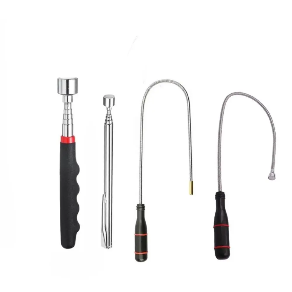 Telescopic Magnetic Pick Up Tool With Bright LED Flashlight Extendable Magnet Rod For Metal Bolt Nut Retrieval
