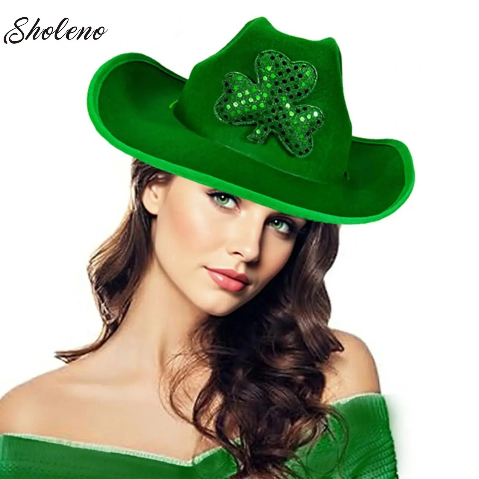 Mardi-Gras Cowboy-Hat Costume Accessory for Women Men St Patrick Day Festival Parties Costumes Dress Up Decorations Accessories