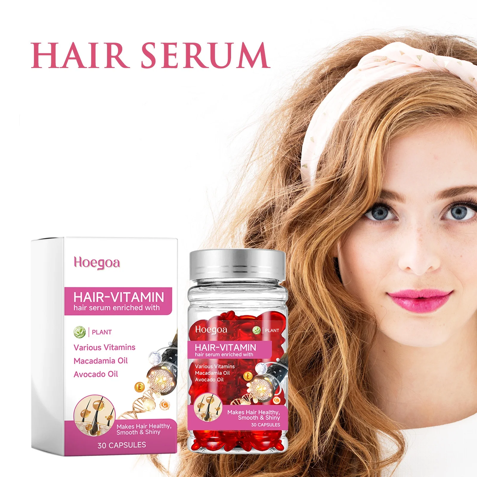 

Vitamin Hair Growth Serum Capsule Deeply Moisturizing Reduce Loss Repair Damaged Improve Frizzy Scalp Treatment Hair Essence Oil