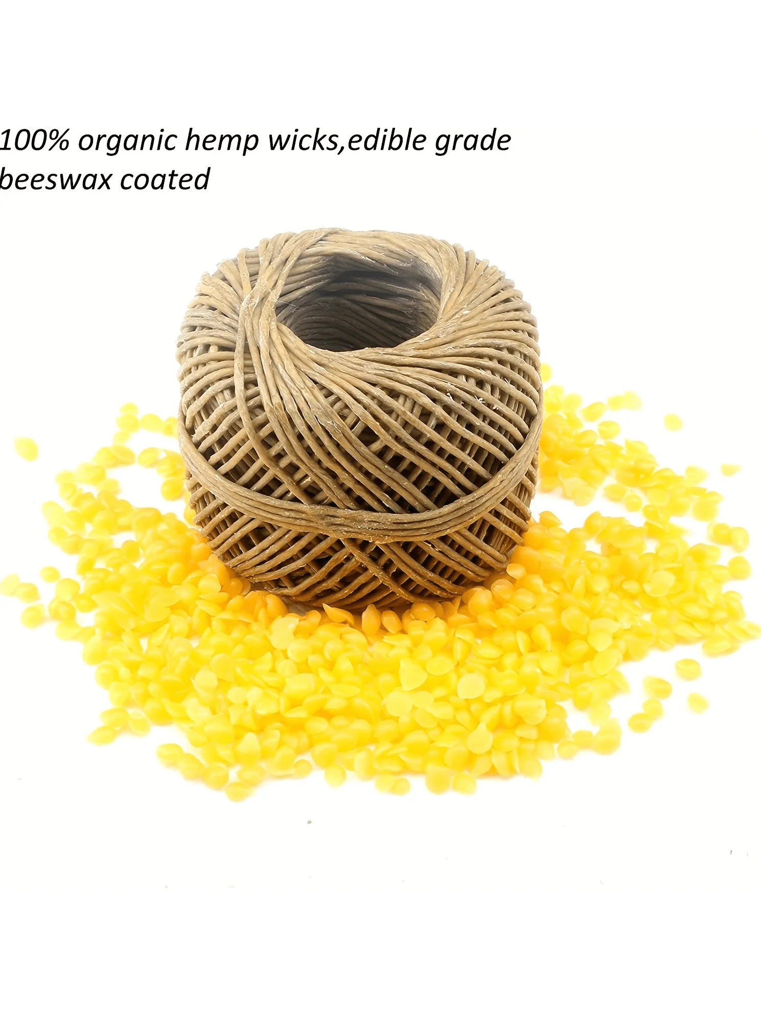 200 في فتيل القنب، فتيل القنب المطلي بشمع العسل الطبيعي الجيد، يستخدم لصنع ولاعات أو شموع فتيل القنب، حرق بطيء، غير قابل للتنقيط، حجم قياسي (1.2 مم) #4
