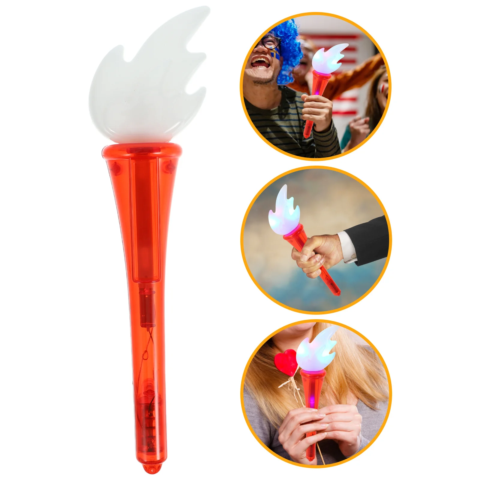 عصا مضيئة تعمل بشعلة محاكاة متوهجة مع أضواء وامضة لتزيين المهرجانات #5