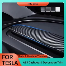 For Tesla Model 3 Highland Y Juniper ABS Dashboard Cover Trim Air Outlet Panel Cover Trim Interior Stylish Durable Accessories