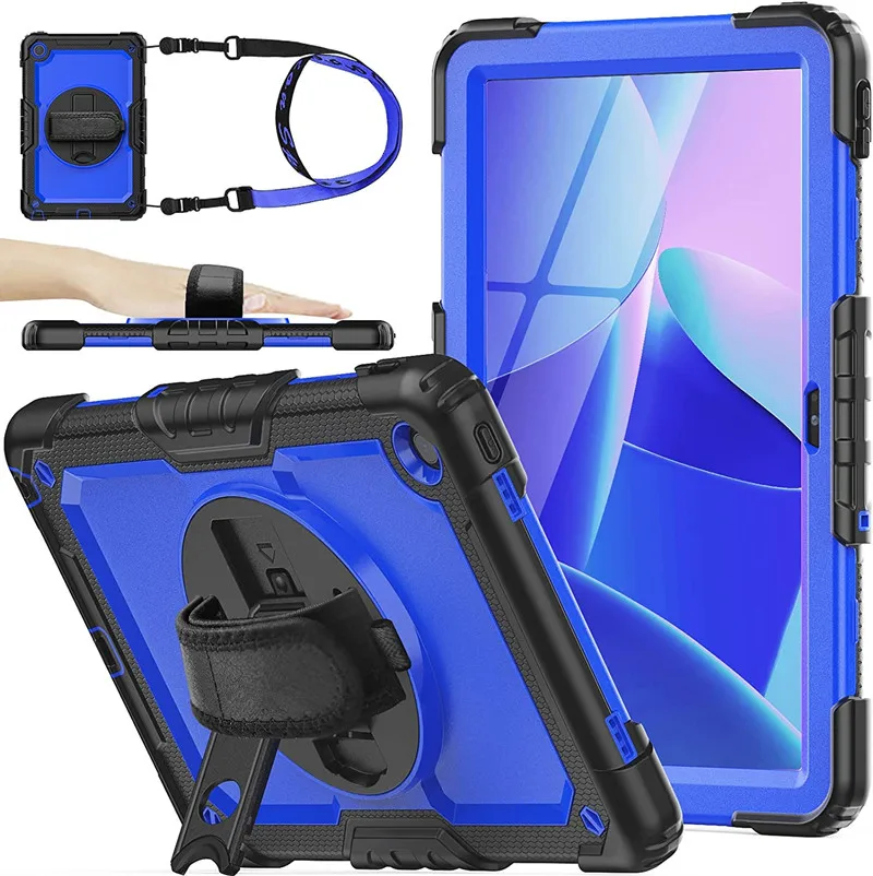 Case For Lenovo Tab M10 HD 2nd Gen 10.1 TB-X306F TB-X306X 360 Rotating With shoulder Strap Armor Kickstand Holder Cover