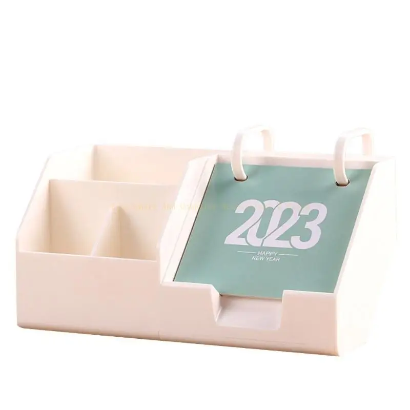 

Desk Organizers Pen Pencil Holder with 2023 Calendar Monthly Pages for Women Men
