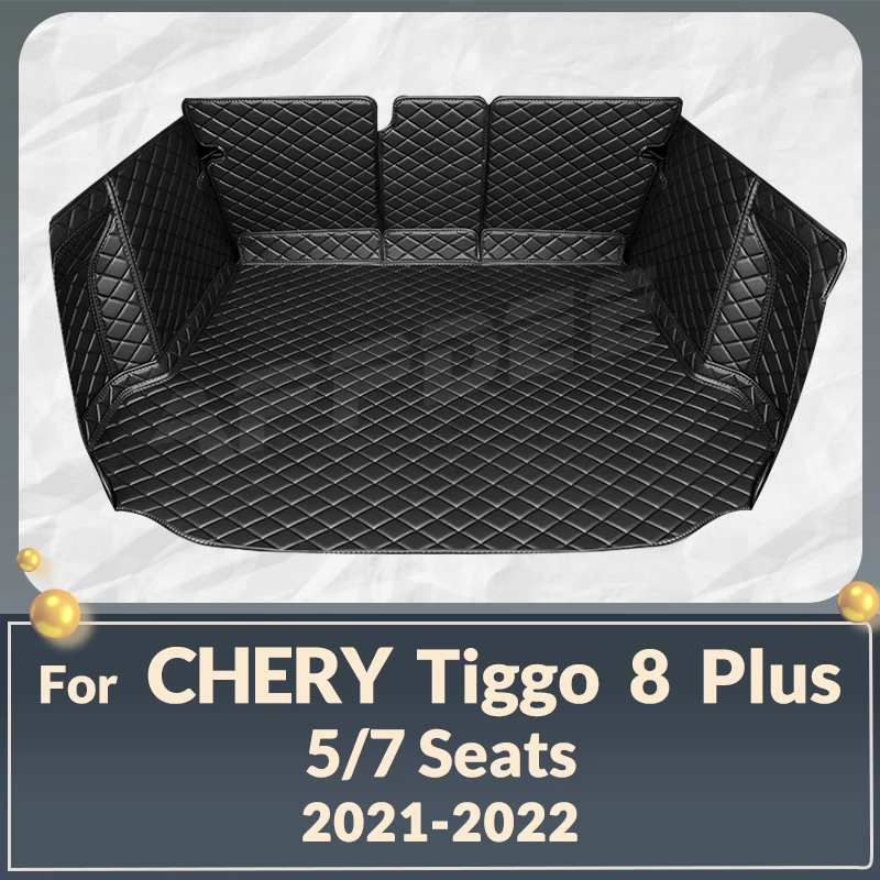 

Автомобильный коврик для багажника с полным покрытием для Chery Tiggo 8 Plus 5/7-Seat 2021 2022, автомобильный коврик для багажника, защитные аксессуары для салона автомобиля