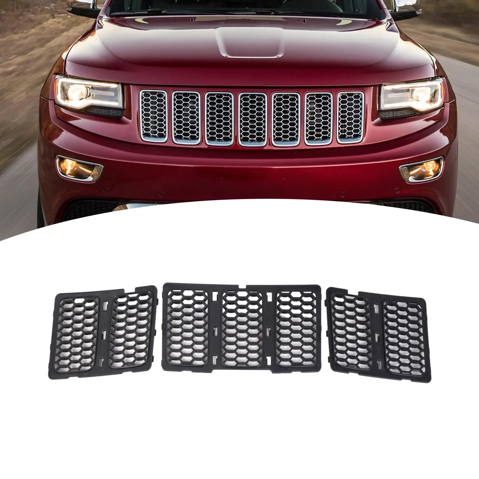 3x Honeycomb Grille Inserts Mesh Grill 68143073AC 68143074AD