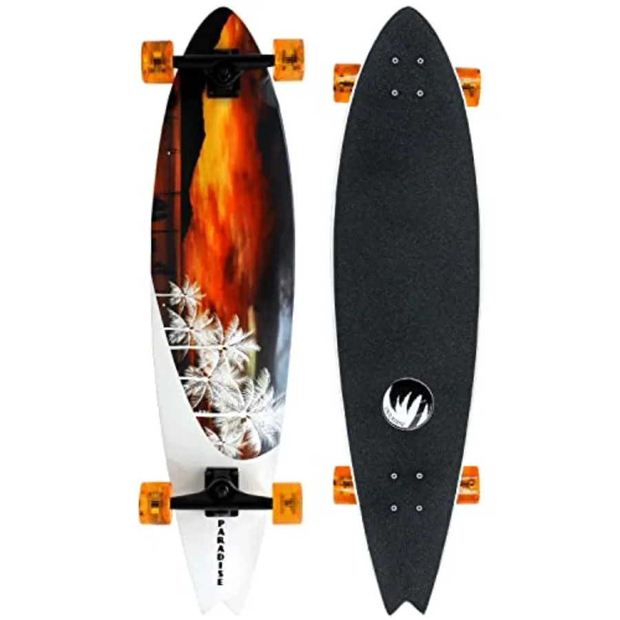 Longboard Swallow Tail Complete Cruiser Skateboard Sunset 9.5" x 39.5"