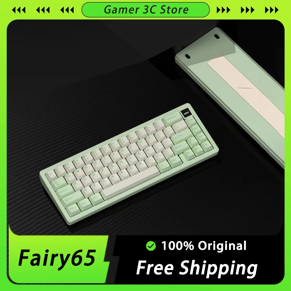 Fairy65 Mechanical Keyboard  Double Mode Aluminium Alloy Keyboard KitWired Bluetooth Gaming Keyboard Customized PC Accessories