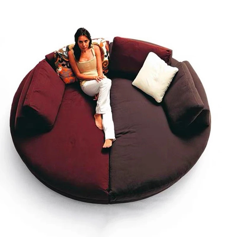 Semi circular sofa Nordic minimalist modern light luxury style hotel lobby curved sofa