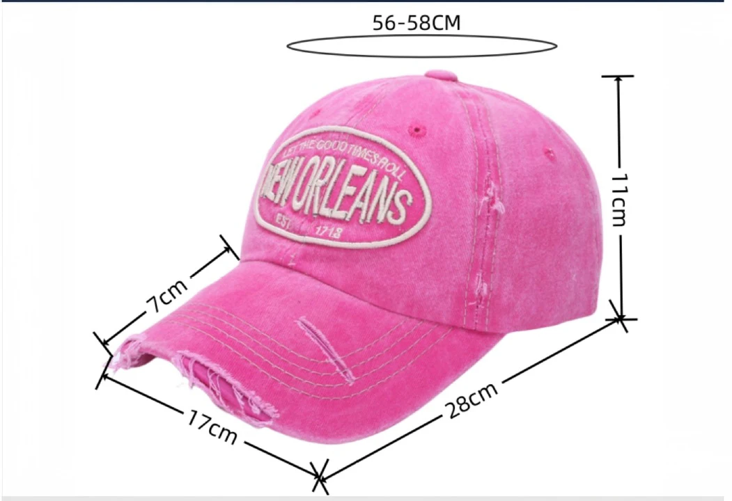 Unisex Vintage-Baseballkappe aus gewaschener Baumwolle, 2025, bestickter Buchstabe, Snapback-Mütze für Männer und Frauen, Streetwear, Outdoor-Sportarten – Detail 1