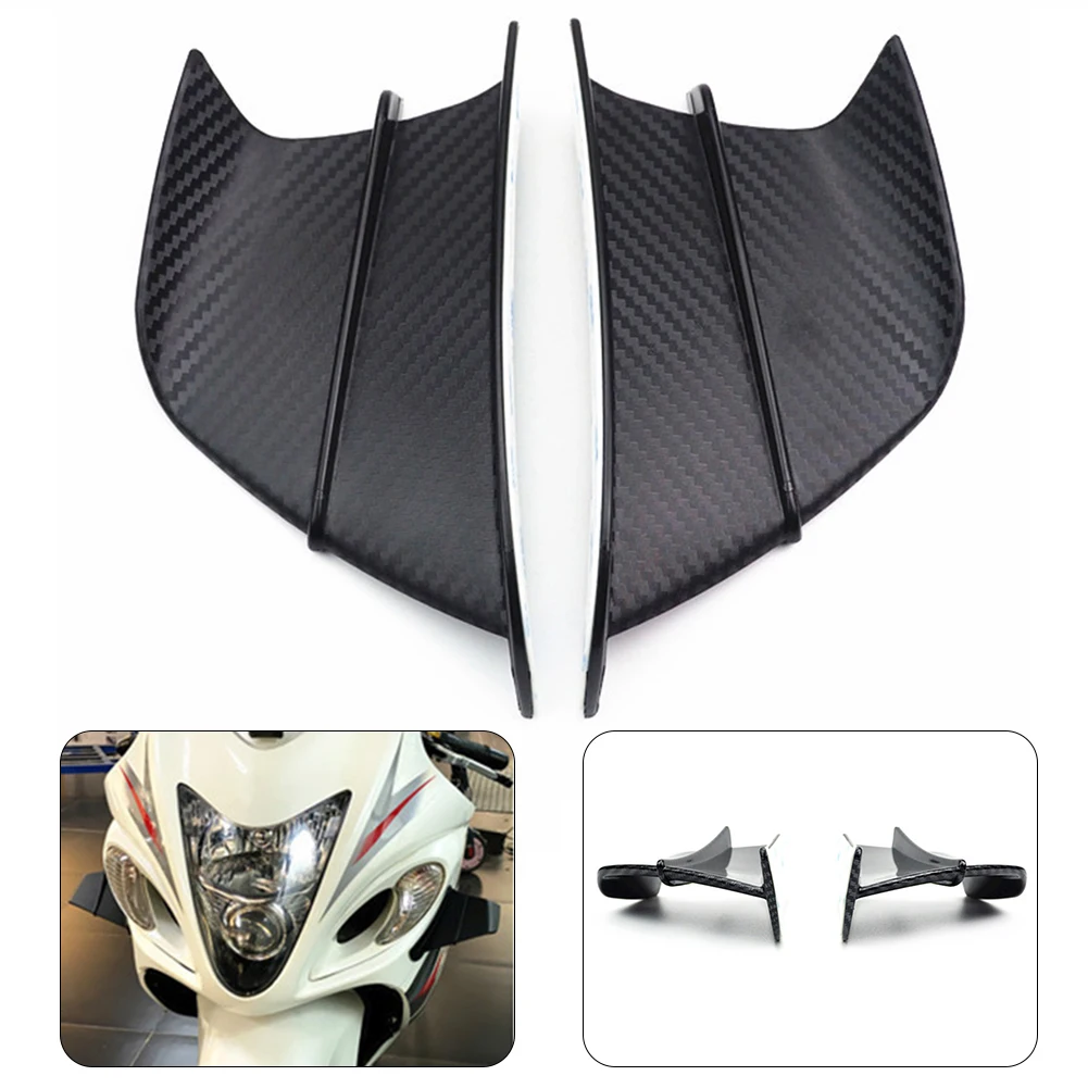 Air Deflector Side Winglets Simple Design About 140G Accessories Easy To Install Glossy Carbon Fiber Replacement