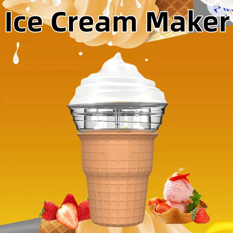 

USB Automatic Ice Cream Maker,450Ml Mini Electric Milkshake Squeezer,Home DIY Frozen Fruit Dessert Pressing Machine,Yogurt Mixer