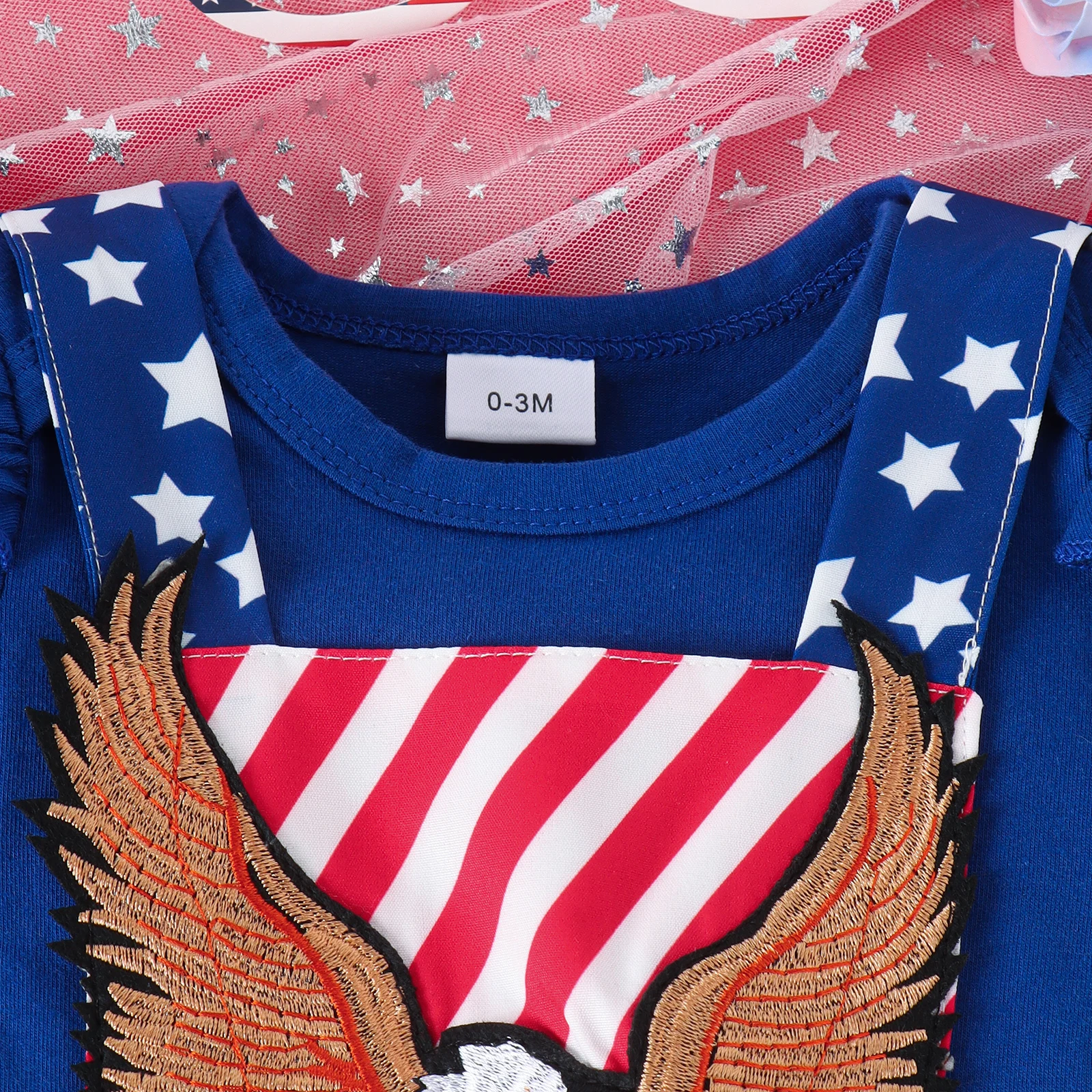 3 قطعة صيف جديد نمط فتاة طفل 0-1 سنة لطيف ومرح الدب رئيس و النسر دمية ختم + حزام تنورة #5