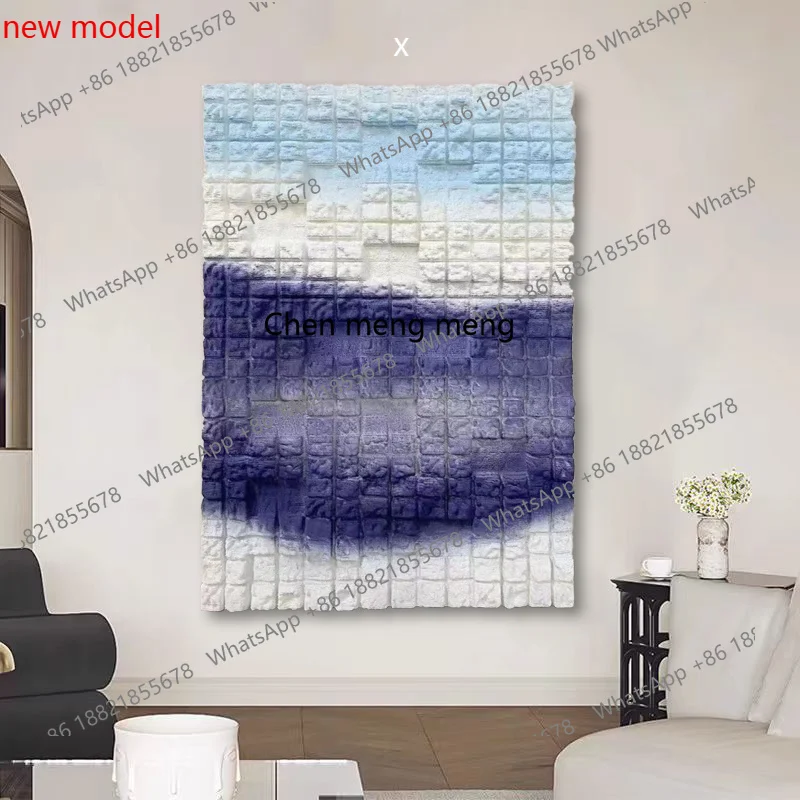 A74Modern abstract sofa background wall hanging painting porch minimalist door three-dimensional relief art mural