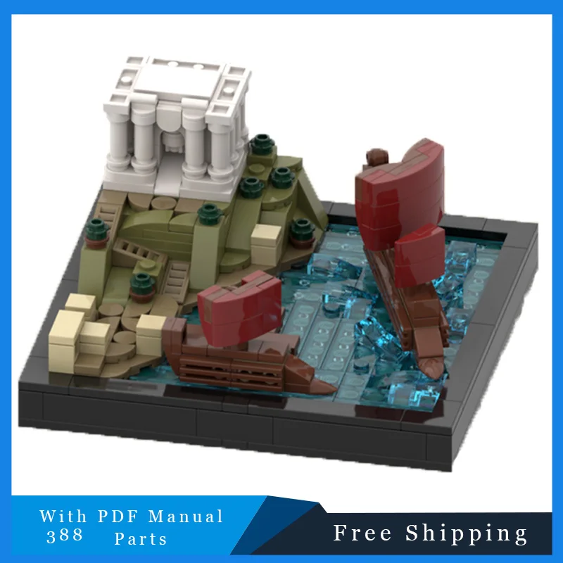 

388 шт. MOC ретро уличные вид модульные знаменитые порты строительный блок Diy образовательная сборка дисплей игрушка подарки на день рождения для детей