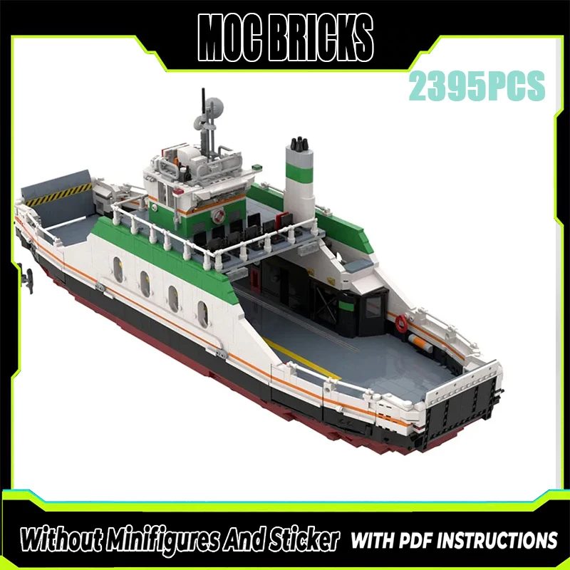 MOC Building Blocks Luxury Medium sized Car Ferry Mini Ship Model Bricks Toys