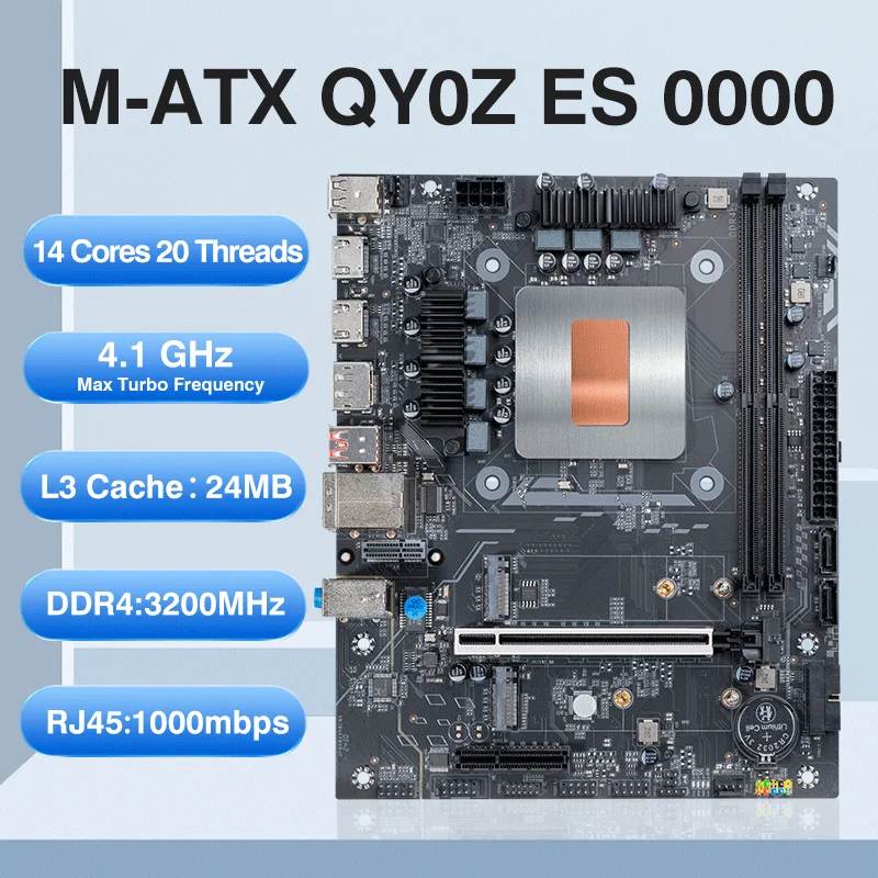 

M-ATX CPU Motherboard Combo Kit i7 ES 0000 QY0Z(Refer to i7 12***)14C20T DDR4 LGA1151 Motherboard Integrated CPU Computer Office