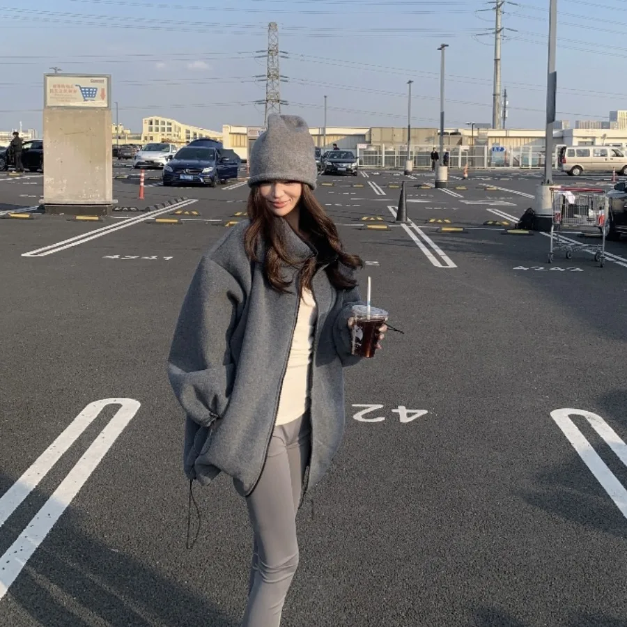 ملابس خارجية ذات ياقة فضفاضة طويلة من Fce على الوجهين ay للسيدات لربيع وخريف وشتاء تصميم جديد Sle للإحساس #2